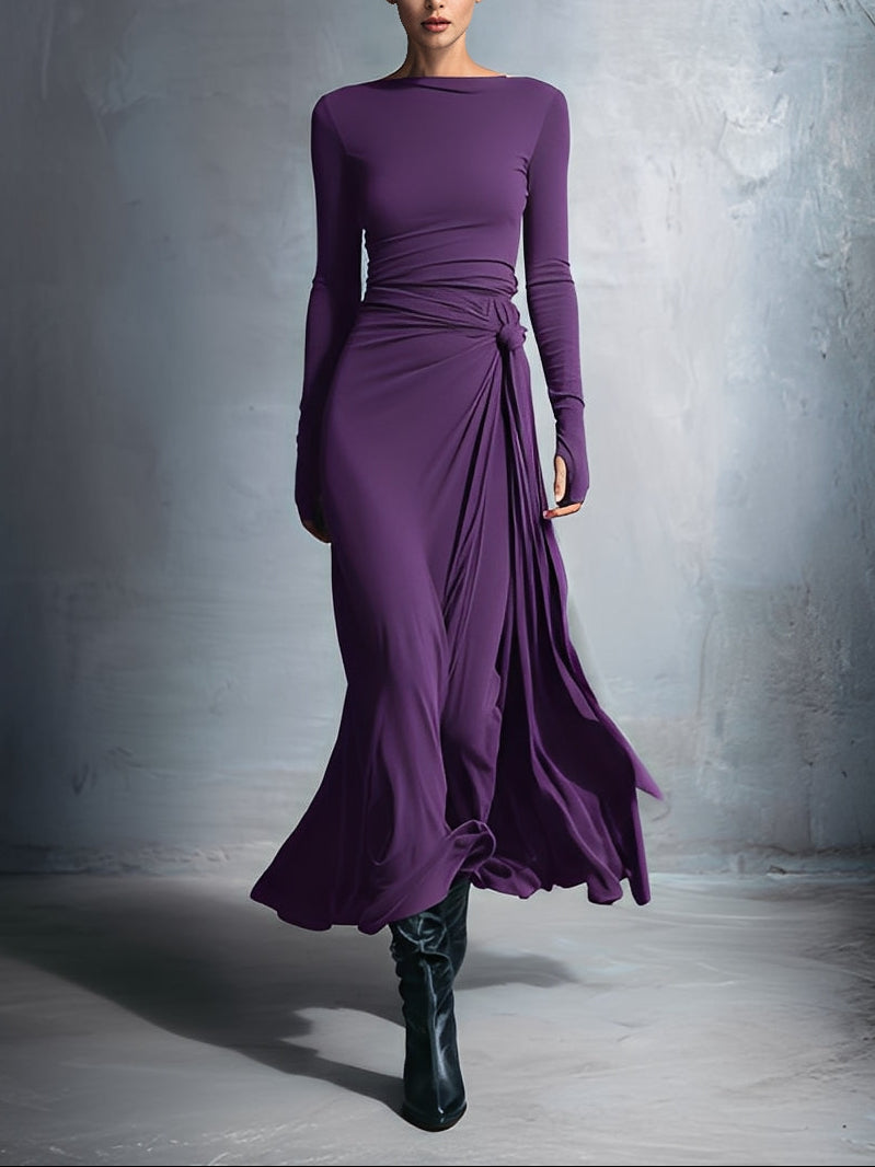 Naiara - Vestido maxi con nudo lateral