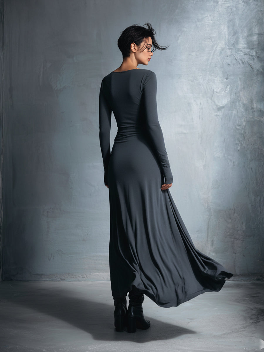 Naiara - Vestido maxi con nudo lateral