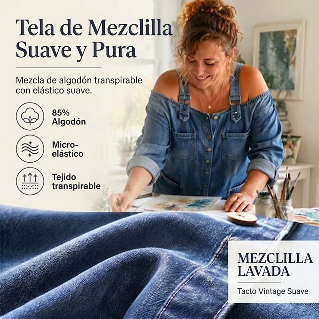 Conjunto de corte holgado con pernera ancha y bolsillos