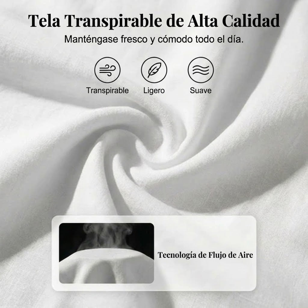Vestido liso sin mangas de algodón y lino con cuello redondo para mujer