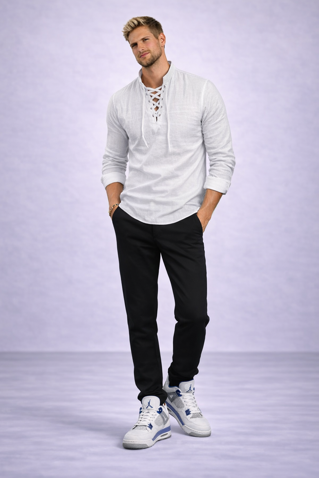 Marcos - Camisa informal de hombre clásica, cómoda y fácil de combinar