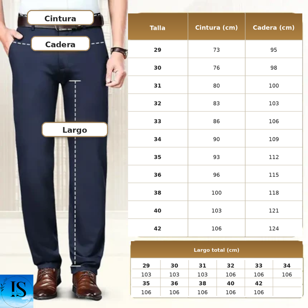 Samuel - Pantalón Clásico de corte recto con elasticidad