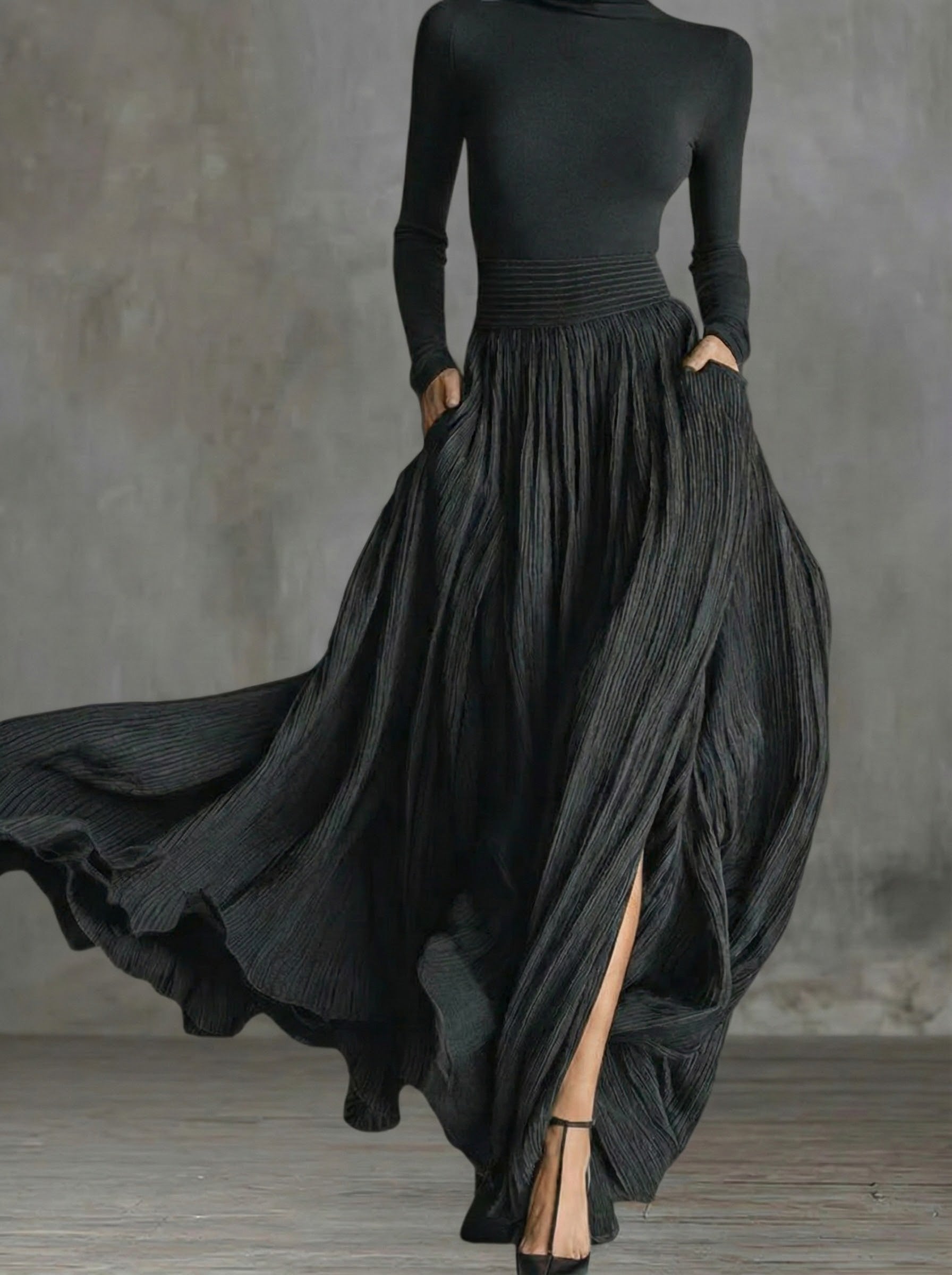 Raquel - Vestido maxi de cintura alta