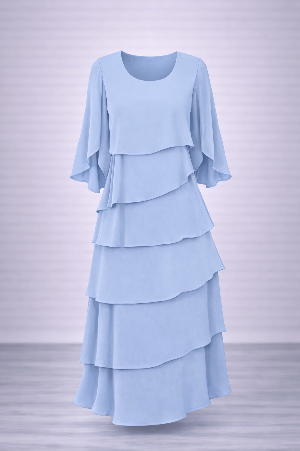 Carmen - Elegante vestido con volantes y varias capas para mujer look premium