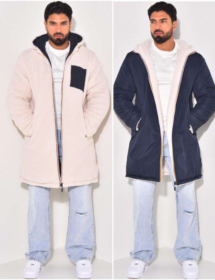 Lorenzo - Chaqueta larga reversible con forro térmico