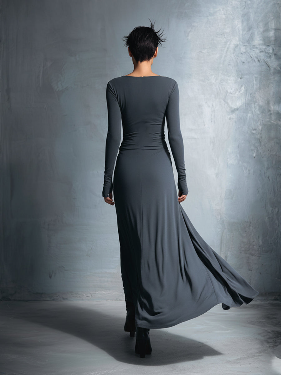 Naiara - Vestido maxi con nudo lateral