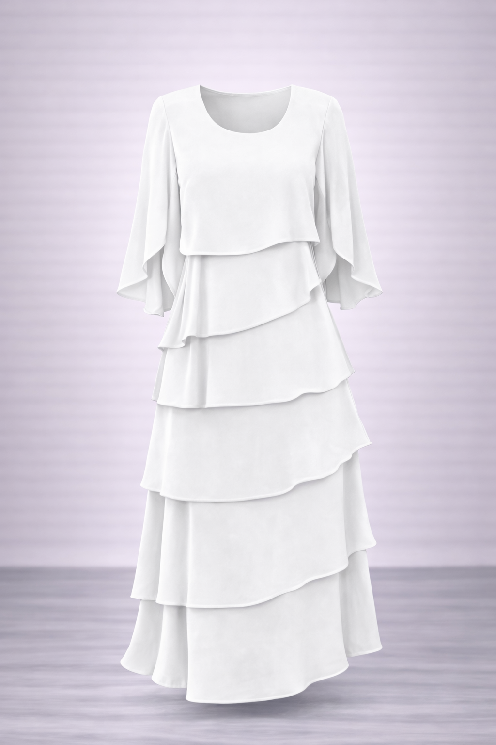 Carmen - Elegante vestido con volantes y varias capas para mujer look premium