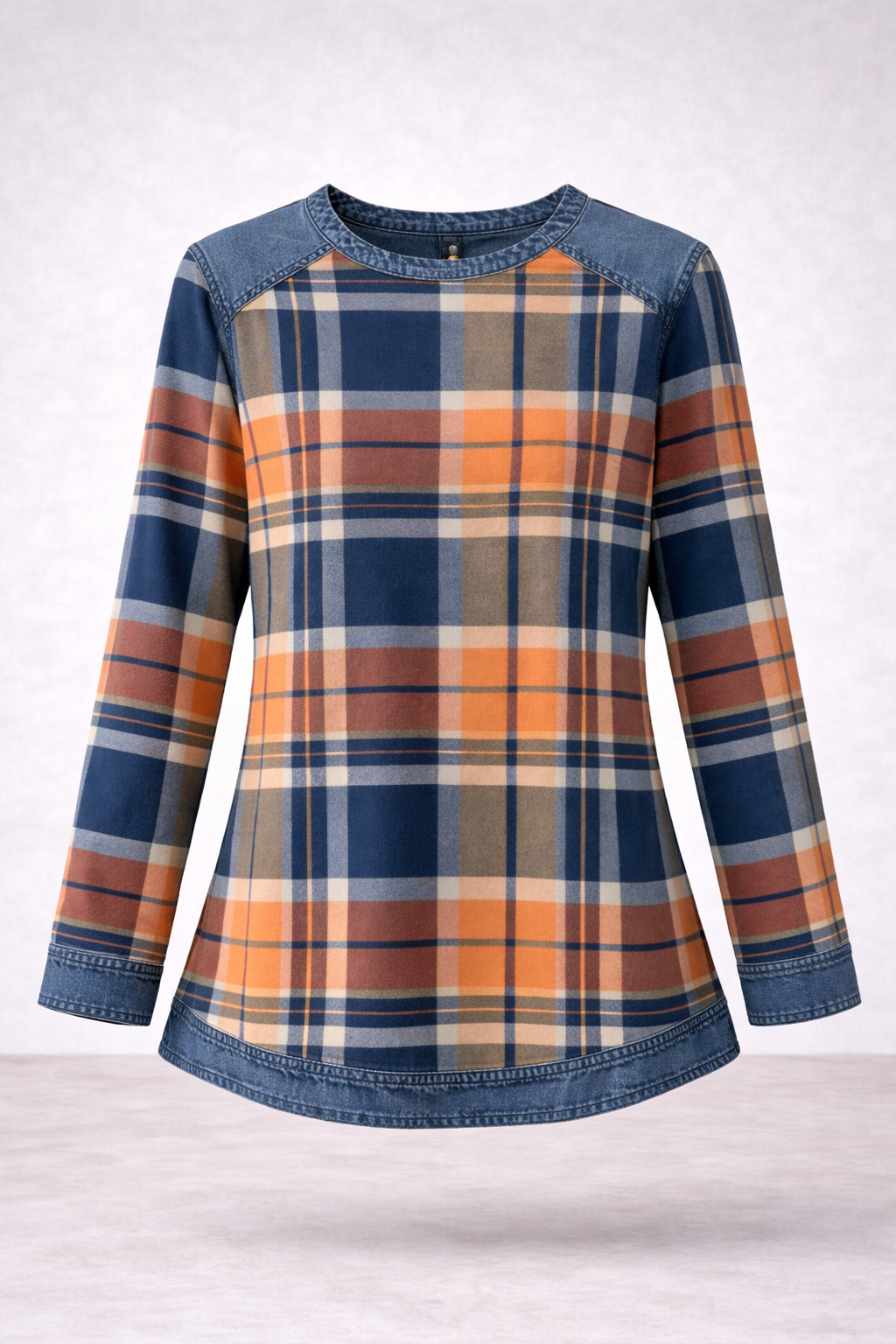 Sandra - Camisa Oversize de Cuadros Retro  Estilo Casual Urbano