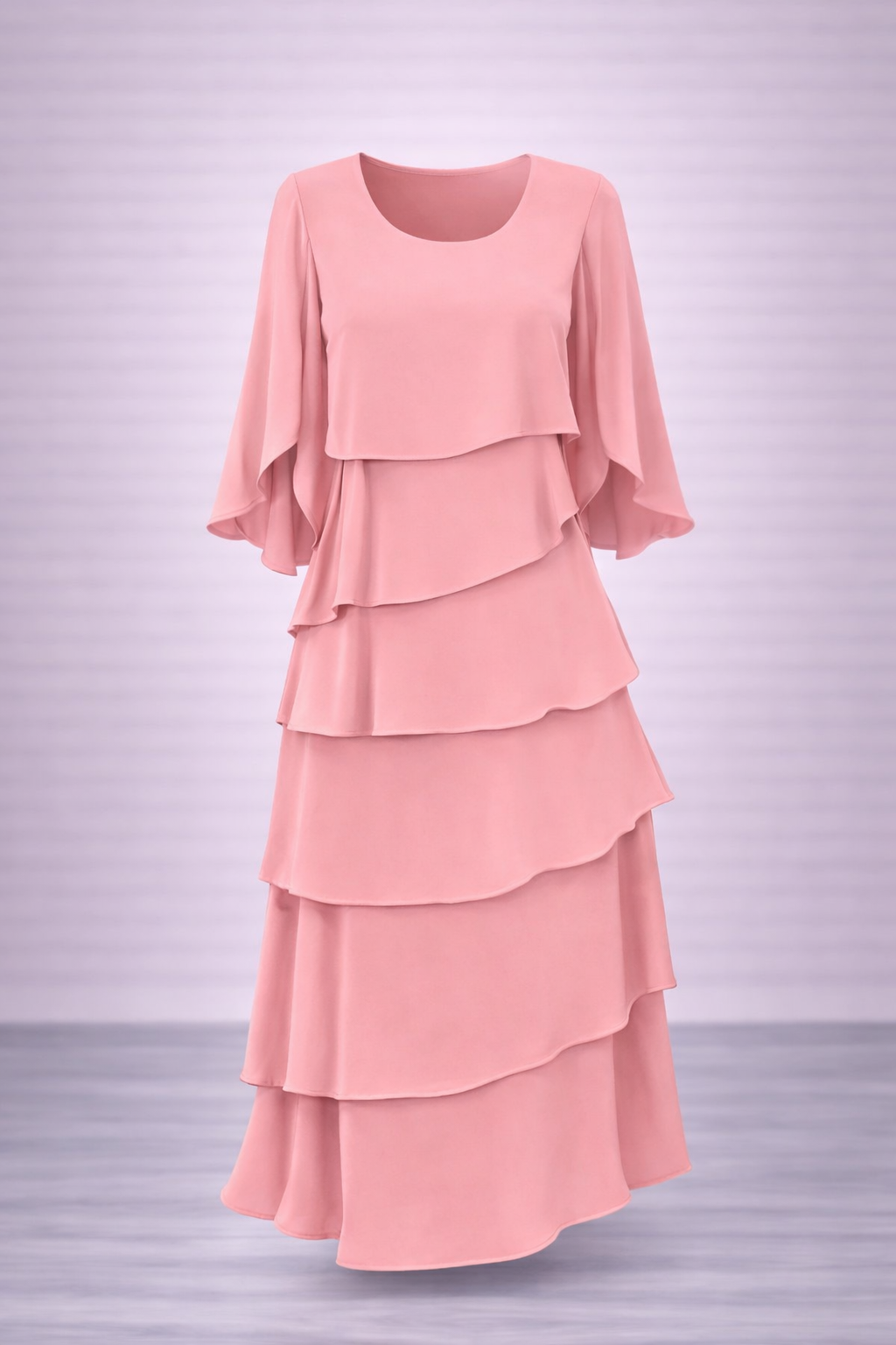 Carmen - Elegante vestido con volantes y varias capas para mujer look premium