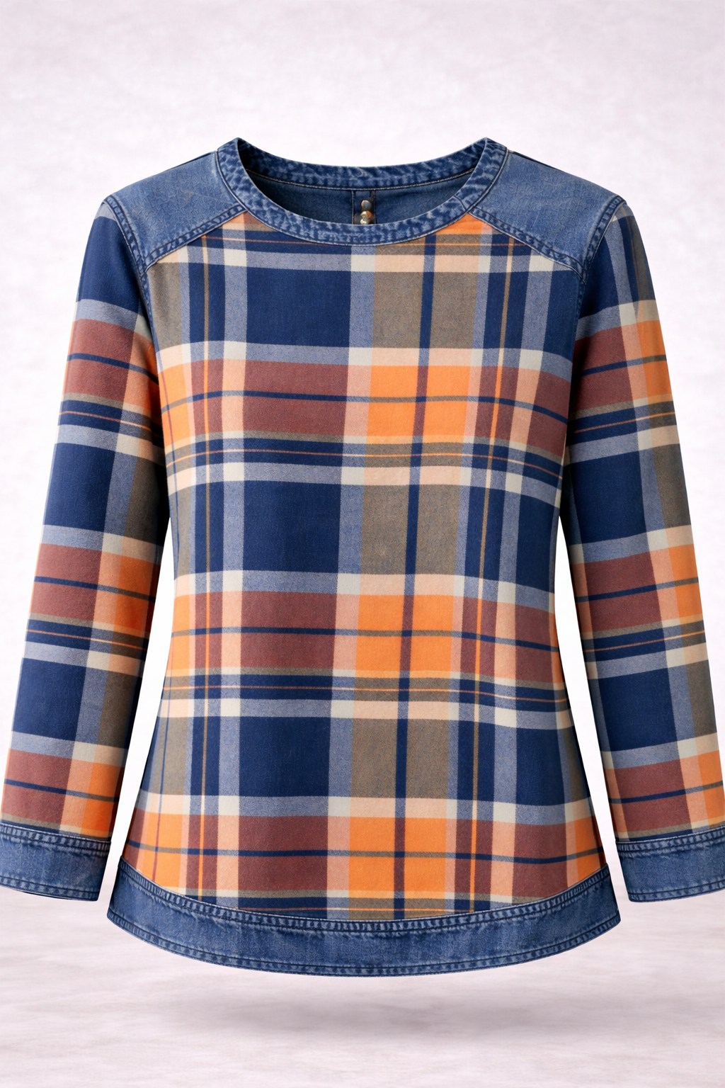 Sandra - Camisa Oversize de Cuadros Retro  Estilo Casual Urbano